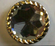 16mm Clear Crystal Upholstery Nail with Pattern Edge  Pack 10 pcs