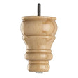 Wooden Sofa Leg 125mm x 90mm  Natural Gloss Finish