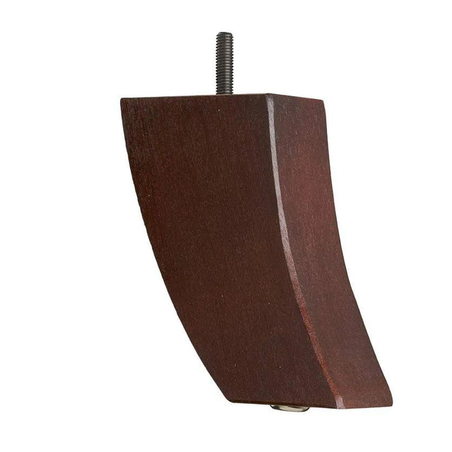 Wooden Sofa Leg 132mm x 80mm  Curved Back Leg in Mahogany Finish