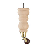 Raw Finish Turned Wooden Sofa Leg  D-E0204R