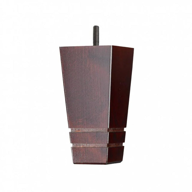 Wooden Detailed Sofa Leg 150mm x 75mm  Square Tapered Leg in a Mahogany Finish