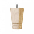 Wooden Detailed Sofa Leg 150mm x 75mm  Square Tapered Leg in a Natural Gloss Finish