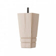 Wooden Detailed Turned Sofa Leg 150mm x 75mm  Square Tapered Leg in a Raw Finish