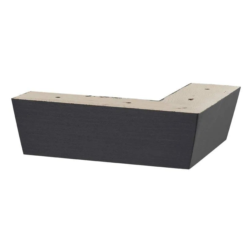 Hand Painted Wooden Sofa Foot 50mm x 165mm x 165mm  Tapered Corner Foot in a Black Carbon Finish