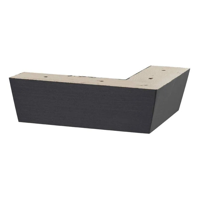 Hand Painted Wooden Sofa Foot 50mm x 165mm x 165mm  Tapered Corner Foot in a Black Carbon Finish