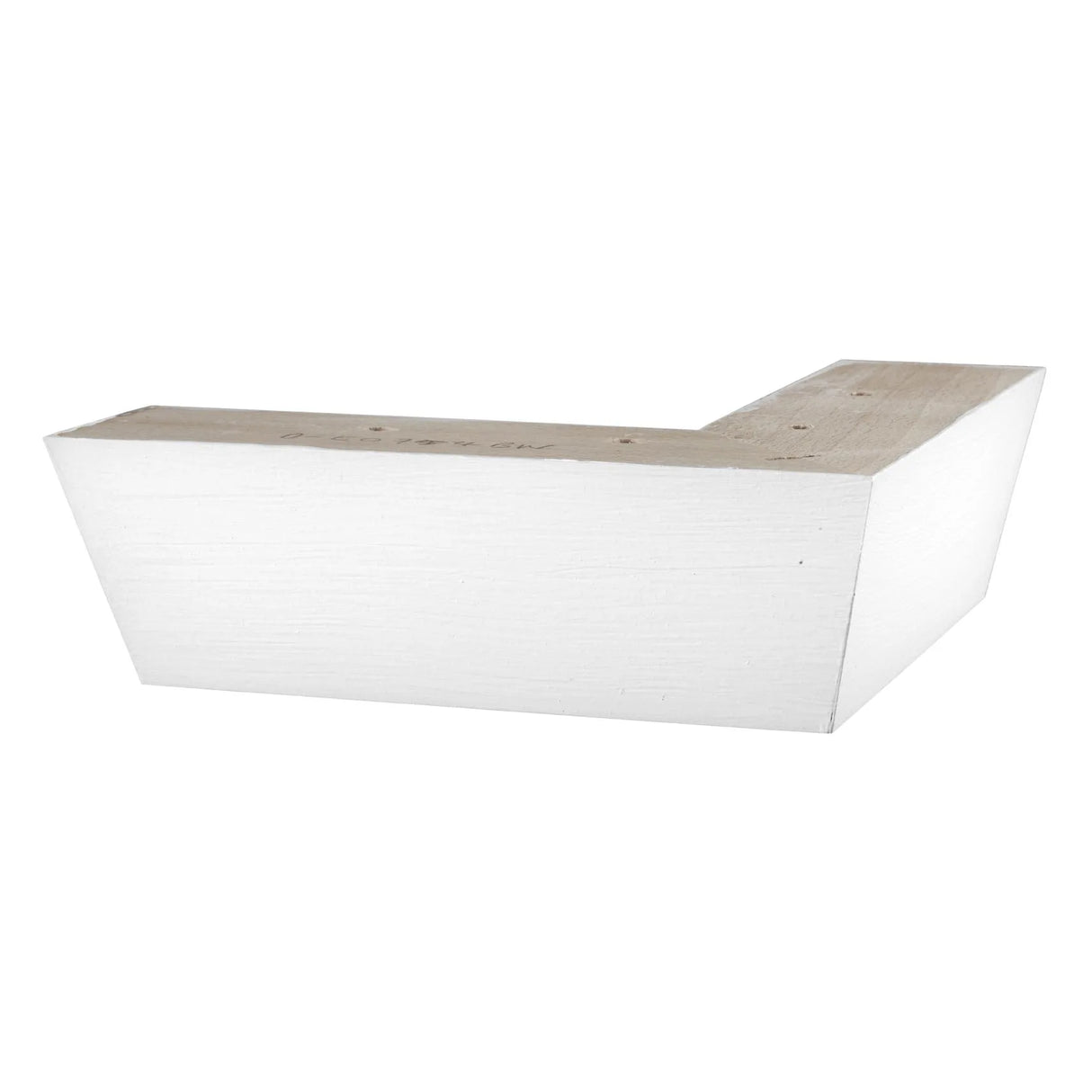 Hand Painted Wooden Sofa Foot 50mm x 165mm x 165mm  Tapered Corner Foot in a Brilliant White Finish