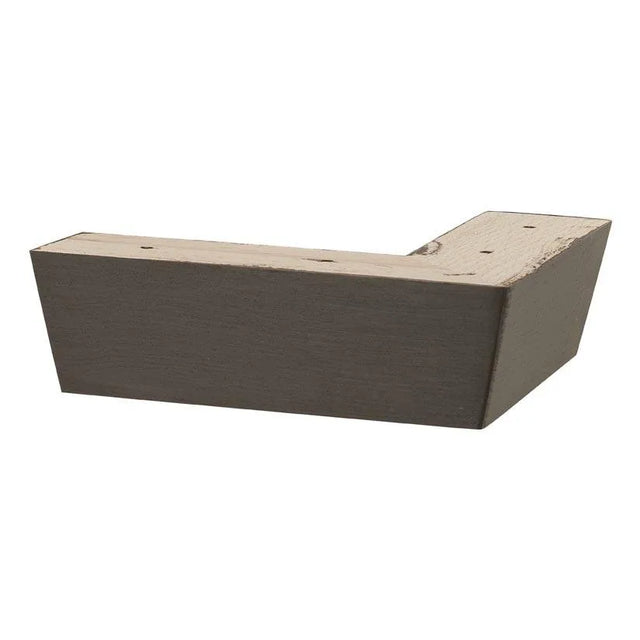 Hand Painted Wooden Sofa Foot 50mm x 165mm x 165mm  Tapered Corner Foot in a Dark Brown Finish