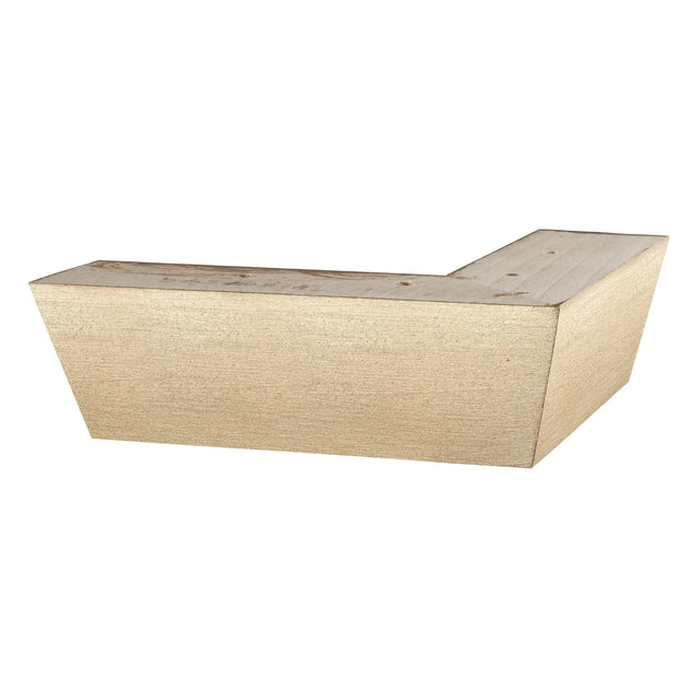 Hand Painted Wooden Sofa Foot 50mm x 165mm x 165mm  Tapered Corner Foot in a Gold Glimmer Finish