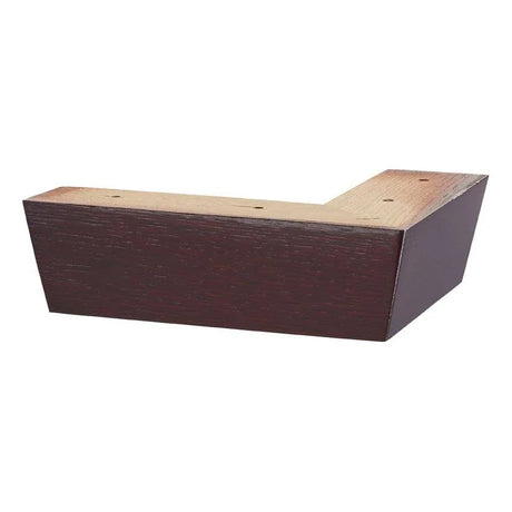 Wooden Sofa Foot 50mm x 165mm x 165mm  Tapered Corner Foot in a Mahogany Finish