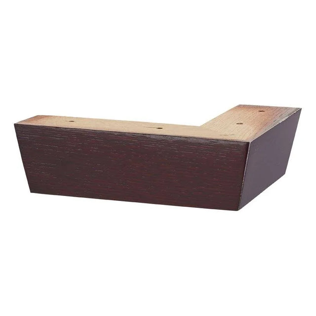 Wooden Sofa Foot 50mm x 165mm x 165mm  Tapered Corner Foot in a Mahogany Finish