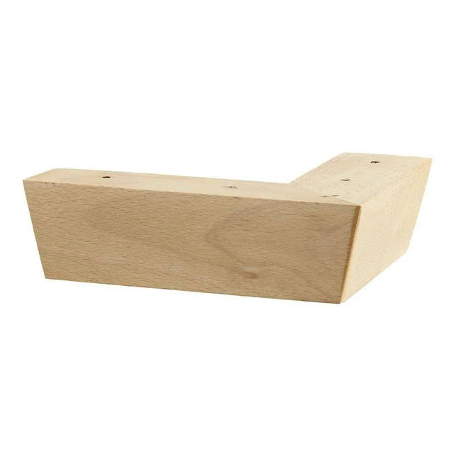Wooden Sofa Foot 50mm x 165mm x 165mm  Tapered Corner Foot in a Natural Gloss Finish