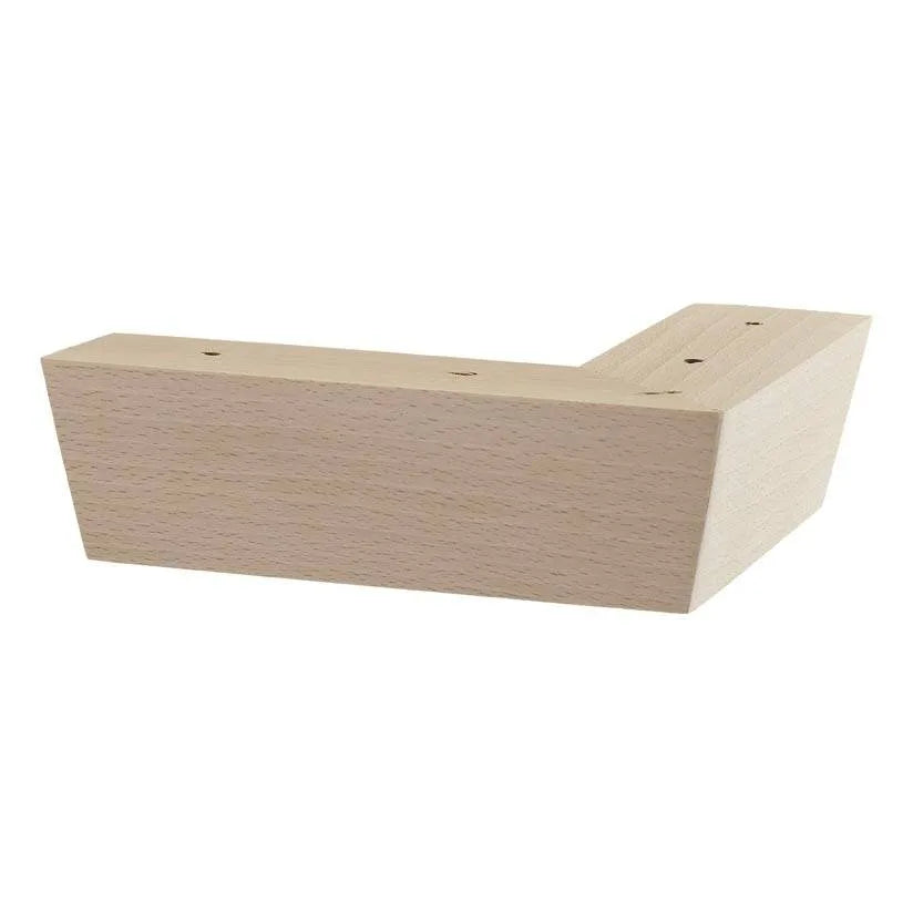 Wooden Sofa Foot 50mm x 165mm x 165mm  Tapered Corner Foot in a Raw Finish