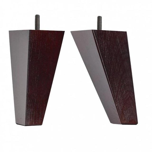 Wooden Sofa Leg 150mm x 70mm x 25mm  Square Tapered Leg in a Mahogany Finish x 2 pcs