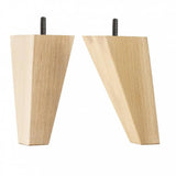 Wooden Sofa Leg 150mm x 70mm x 25mm  Square Tapered Leg in a Natural Gloss Finish x 2 pcs