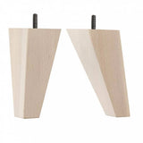 Wooden Sofa Leg 150mm x 70mm x 25mm  Square Tapered Leg in a Raw Finish x 2 pcs