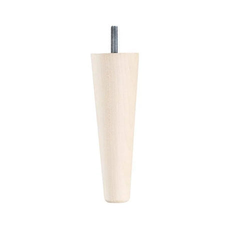 Wooden Round Tapered Sofa Leg 150mm x 50mm  Turned Leg in a Raw Finish