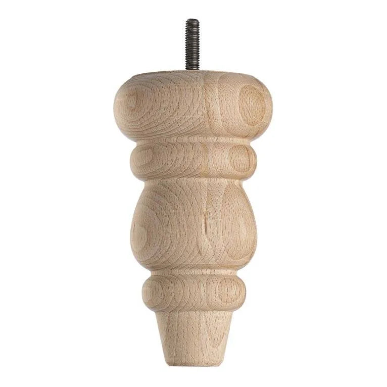 Wooden Sofa Leg 155mm x 85mm  Turned Leg in a Raw Finish