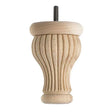 Wooden Sofa Leg 125mm x 80mm  Raw Finish