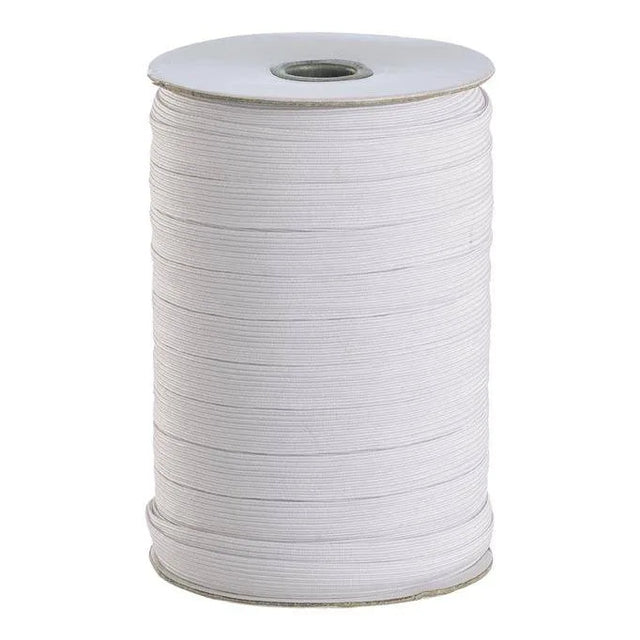White Size 16 Elastic Cord  100 mtr Reel
