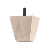 Wooden Sofa Leg 66mm x 66mm  Turned Square Tapered Leg in a Raw Finish