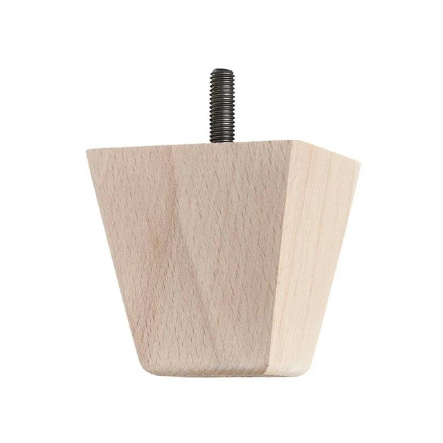 Wooden Sofa Leg 66mm x 66mm  Turned Square Tapered Leg in a Raw Finish