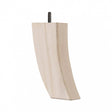 Wooden Sofa Leg 176mm x 75mm x 44mm  Curved Back Leg  Raw Finish