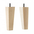 Wooden Sofa Leg 170mm x 53mm x 35mm  Square Tapered Leg in a Natural Gloss Finish