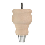 Raw Finish Turned Wooden Sofa Leg  D-E5087R