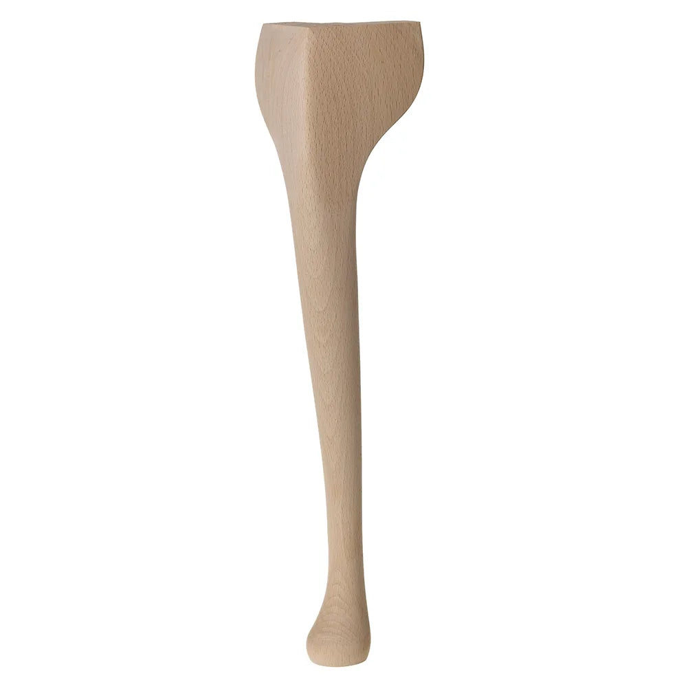Wooden Queen Anne Leg (EX 50mm)  15 (381mm) with Bored Wings in a Raw Finish