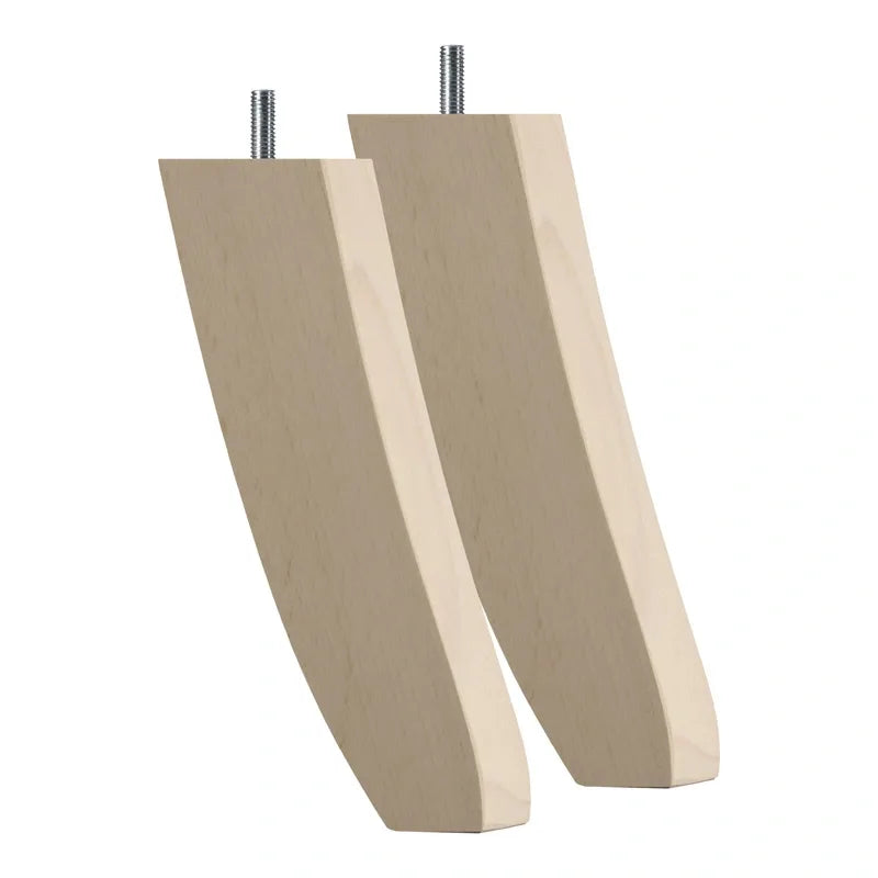 Wooden Queen Anne Back Leg  8 (200mm) x 1 1/2 inch with M8 Screw in a Raw Finish
