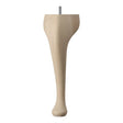 Wooden Queen Anne Leg (EX 65mm)  10 (254mm) with Bored Wings + M8 Screw in a Raw Finish
