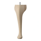 Wooden Queen Anne Leg (EX 65mm)  12" (305mm) with Bored Wings + M8 Screw in a Raw Finish