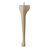Wooden Queen Anne Leg (EX 50mm)  15 (381mm) with Bored Wings + M8 Screw in a Raw Finish