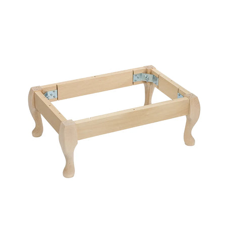 Wooden Queen Anne Stool Kit  H180mm x W460mm x D300mm in a Raw Finish