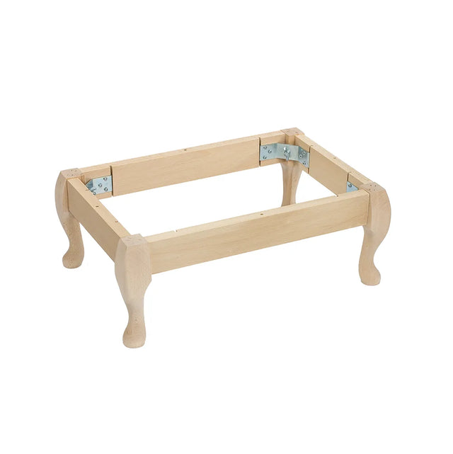 Wooden Queen Anne Stool Kit  H180mm x W460mm x D300mm in a Raw Finish