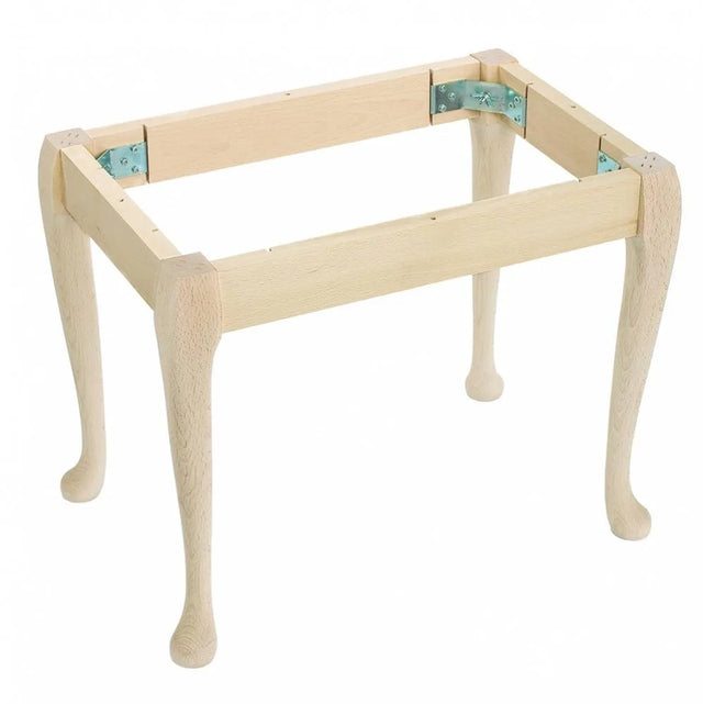 Wooden Queen Anne Stool Kit  H380mm x W460mm x D300mm in a Raw Finish