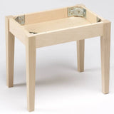 Wooden Square Tapered Stool Kit  H445mm x W500mm x D335mm in a Raw Finish