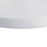 20mm White Herringbone Cotton Tape  50m Reel