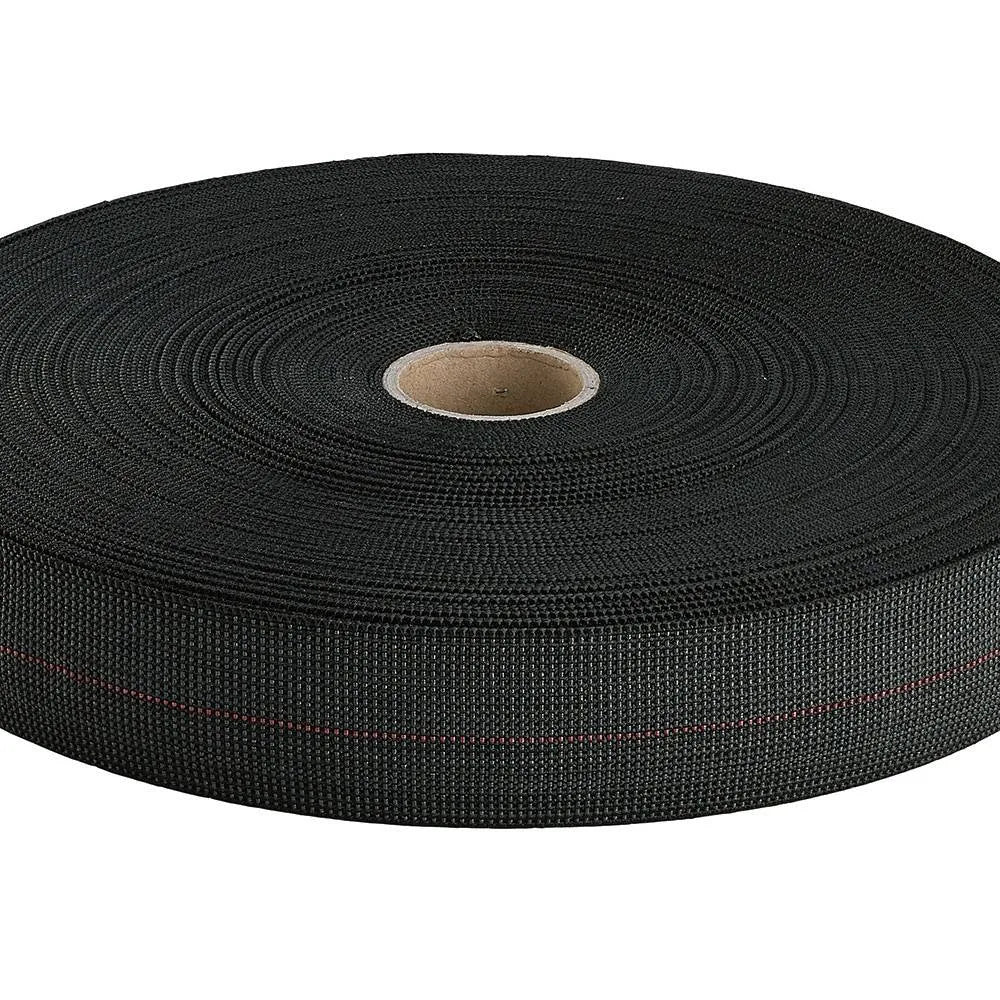 50mm Black 10% Elasticity Seat Webbing metre  1 stripe