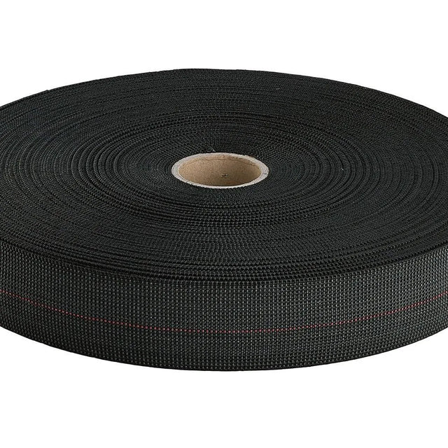 50mm Black 10% Elasticity Seat Webbing metre  1 stripe