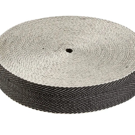 50mm x 16.5m Black/White Herringbone Webbing roll