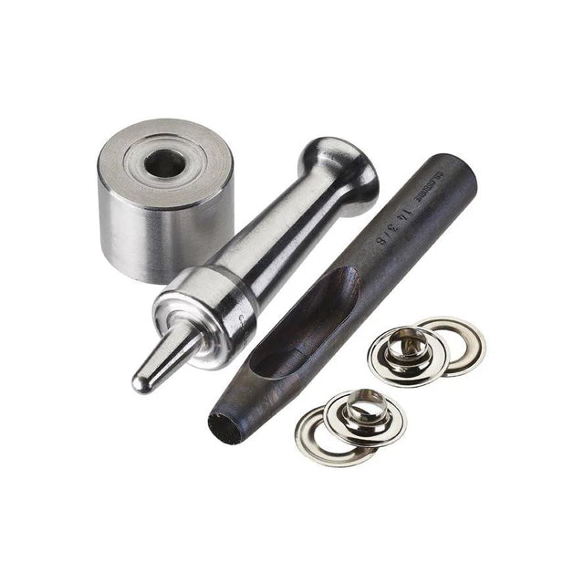 No.4 Grommet Kit  Inc. Die Set, Cutter and 36 Nickel Grommets