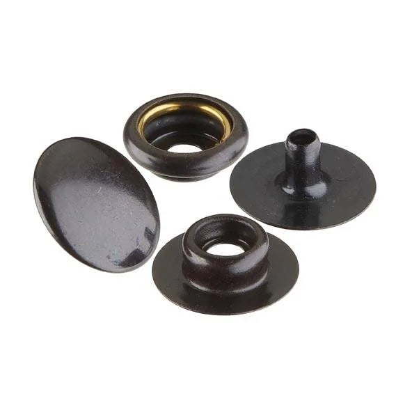 No.20 Snap Fastener 4 Piece Set  Black on Brass