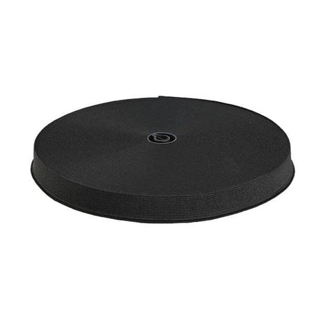 25mm Black Woven Elastic  25m Reel