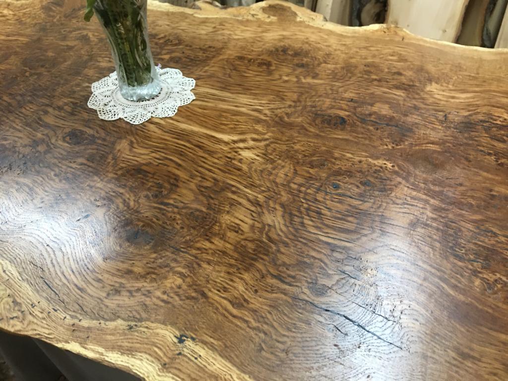 Book Matched Burr Brown Oak Table