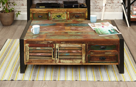 Urban Chic 4 Door 4 Drawers Large Coffee Table