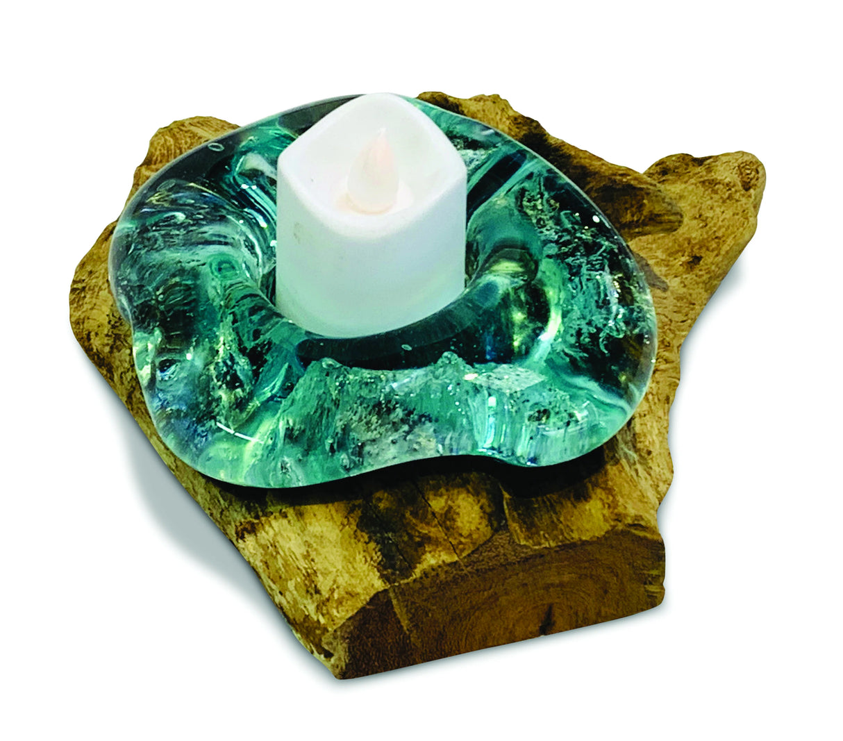 Root With Glass Candle Holder Single