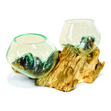 Root With Double Glass Bowl Low