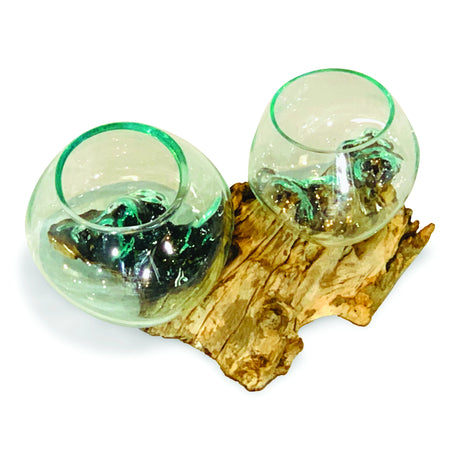 Root With Double Glass Bowl Low