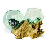 Root With Double Glass Bowl Low
